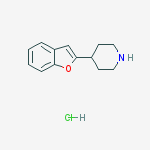 4-(1-benzofuran-2-yl)piperidine Hydrochloride (1:1)结构式