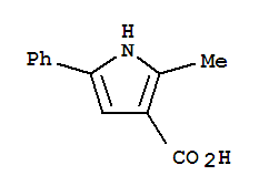 Structure of 2-methyl-5-phenyl-1H-pyrrole-3-carboxylic acid