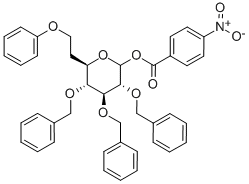 Structure of [3,4,5-tris(phenylmethoxy)-6-(phenylmethoxymethyl)oxan-2-yl] 4-nitrobenzoate