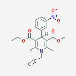 Structure of MRS 1845; 1,4-DIHYDRO-2,6-DIMETHYL-4-(3-NITROPHENYL)-1-(2-PROPYNYL )-3,5-PYRIDINEDICARBOXYLIC ACID ETHYL,METHYL ESTER