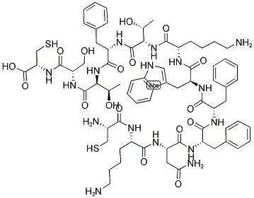 H-CYS-LYS-ASN-PHE-PHE-TRP-LYS-THR-PHE-THR-SER-CYS-OH结构式