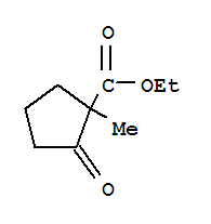Structure of Cyclopentanecarboxylic acid, 1-methyl-2-oxo-, ethyl ester