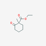 Structure of Cyclohexanecarboxylic acid, 1-methyl-2-oxo-, ethyl ester