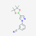 Structure of 3-(4-(4,4,5,5-Tetramethyl-1,3,2-dioxaborolan-2-yl)-1H-pyrazol-1-yl)benzonitrile