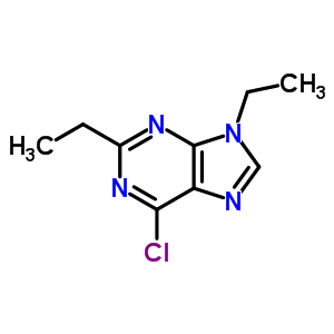 6-chloro-2,9-diethyl-9H-purine结构式