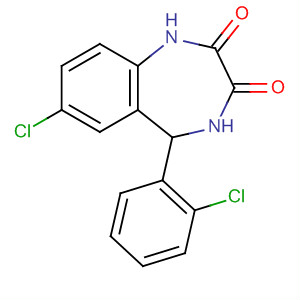 Structure of 1H-1,4-Benzodiazepine-2,3-dione,7-chloro-5-(2-chlorophenyl)-4,5-dihydro-