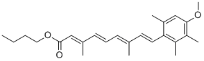 Structure of (2E,4E,6E,8E)-9-(4-METHOXY-2,3,6-TRIMETHYL-PHENYL)-3,7-DIMETHYL-NONA-2,4,6,8-TETRAENOIC ACID BUTYL ESTER
