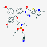Phosphoramidous acid, bis(1-methylethyl)-, (1S)-1-[[bis(4-methoxyphenyl)phenylmethoxy]methyl]-3-(7,9-dimethyl-4-oxopyrido[3',2':4,5]thieno[3,2-d]pyrimidin-3(4H)-yl)propyl 2-cyanoethyl ester (9CI)结构式