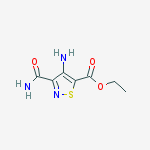 Structure of 5-Isothiazolecarboxylic acid, 4-amino-3-(aminocarbonyl)-, ethyl ester