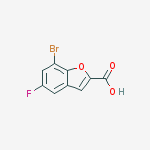 Structure of 7-bromo-5-fluoro-1-benzofuran-2-carboxylic acid