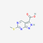 Structure of 1H-Pyrazolo[3,4-d]pyrimidine-3-carboxylic acid, 6-(methylthio)-