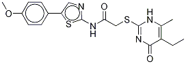 Structure of 2-[(5-ETHYL-1,6-DIHYDRO-4-METHYL-6-OXO-2-PYRIMIDINYL)THIO]-N-[4-(4-METHOXYPHENYL)-2-THIAZOLYL]ACETAMIDE