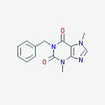 Structure of 1H-Purine-2,6-dione, 3,7-dihydro-3,7-dimethyl-1-(phenylmethyl)-