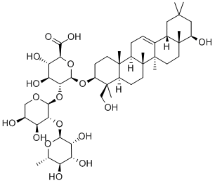 Structure of (2S,3S,4S,5R,6R)-6-[[(3S,4S,4aR,6aR,6bS,8aR,9S,12aR,14aS,14bR)-9-hydro xy-4-(hydroxymethyl)-4,6a,6b,8a,11,11,14b-heptamethyl-1,2,3,4a,5,6,7,8 ,9,10,12,12a,14,14a-tetradecahydropicen-3-yl]oxy]-5-[(2S,3R,4S,5S)-4,5 -dihydroxy-3-[(2S,3R,4R,5S,6S)-3,4,5-trihy