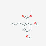 Structure of Benzoic acid, 2,4-dihydroxy-6-propyl-, methyl ester