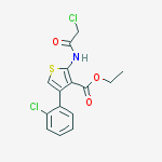 Structure of 3-Thiophenecarboxylicacid, 2-[(2-chloroacetyl)amino]-4-(2-chlorophenyl)-, ethyl ester