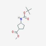 (1S,3R)-Methyl 3-[(tert-butoxycarbonyl)-amino]cyclopentanecarboxylate结构式