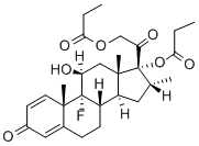 Structure of 9-fluoro-11beta,17,21-trihydroxy-16alpha-methylpregna-1,4-diene-3,20-dione 17,21-di(propionate)