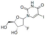 Structure of 5-iodo-1-(2-fluoro-2-deoxyribofuranosyl)uracil
