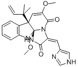 Structure of (7aR,12aS)-7a-(1,1-Dimethyl-2-propenyl)-7a,12-dihydro-3-[(E)-(1H-imidazol-4-yl)methylene]-6,12-dimethoxy-1H,5H-imidazo[1,2:1,2]pyrido[2,3-b]indole-2,5(3H)-dione