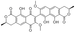 Structure of 8-(3,4-DIHYDRO-9,10-DIHYDROXY-7-METHOXY-3-METHYL-1-OXO-1H-NAPHTHO(2,3-C)PYRAN-8-YL)-3,4-DIHYDRO-6-HYDROXY-9-METHOXY-3-METHYL-1H-NAPHTHO(1,2-C)PYRAN-1,7,10-TRIONE