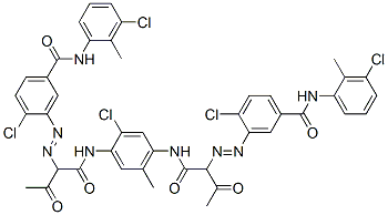 Structure of 3,3-[(2-chloro-5-methyl-p-phenylene)bis[imino(1-acetyl-2-oxoethylene)azo]]bis[4-chloro-N-(3-chloro-o-tolyl)benzamide]