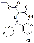 ethyl 7-chloro-2,3-dihydro-2-oxo-5-phenyl-1H-1,4-benzodiazepine-3-carboxylate结构式