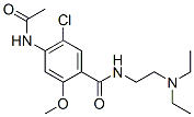 4-乙酰胺基-5-氯-N-(2-(二乙氨基)乙基)-2-甲氧基苯甲酰胺结构式