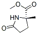 Structure of PROLINE,2-METHYL-5-OXO-,METHYL ESTER