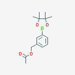 Structure of [3-(4,4,5,5-tetramethyl-1,3,2-dioxaborolan-2-yl)phenyl]methyl acetate