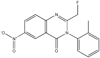 Structure of 4(3H)-Quinazolinone, 2-(fluoromethyl)-3-(2-methylphenyl)-6-nitro-