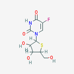 Structure of 1-[3,4-dihydroxy-5-(hydroxymethyl)thiolan-2-yl]-5-fluoropyrimidine-2,4-dione