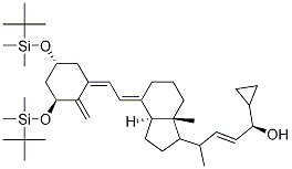 Structure of (R,E)-4-((1R,3aS,7aR,E)-4-((E)-2-((3S,5R)-3,5-bis(tert-butyldiMethylsilyloxy)-2-Methylenecyclohexylidene)ethylidene)-7a-Methyloctahydro-1H-inden-1-yl)-1-cyclopropylpent-2-en-1-ol