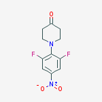 1-(2,6-difluoro-4-nitro-phenyl)-piperidin-4-one结构式