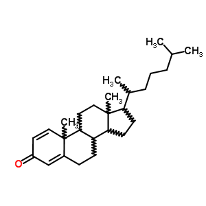 Structure of (8S,9S,10S,13R,14S,17R)-10,13-dimethyl-17-[(2R)-6-methylheptan-2-yl]-6,7,8,9,11,12,14,15,16,17-decahydrocyclopenta[a]phenanthren-3-one