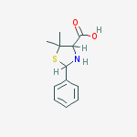 Structure of 5,5-dimethyl-2-phenyl-1,3-thiazolane-4-carboxylic acid