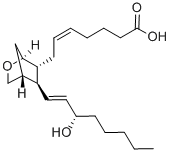 9,11-DIDEOXY-9ALPHA,11ALPHA-EPOXYMETHANO-PROSTA-5Z,13E-DIEN-1-OIC ACID结构式