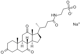 5-BETA-CHOLANIC ACID-3,7,12-TRIONE N-(2-SULPHOETHYL)-AMIDE SODIUM SALT结构式