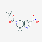 tert-butyl 8,8-dimethyl-3-nitro-5,7-dihydro-1,6-naphthyridine-6-carboxylate结构式