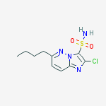 Structure of Imidazo[1,2-b]pyridazine-3-sulfonamide, 6-butyl-2-chloro-