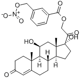 11BETA,17,21-TRIHYDROXY-PREGN-4-ENE-3,20-DIONE METHYL ESTER 3-[(NITROOXY) METHYL]-BENZOIC ACID结构式