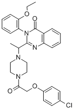 Structure of 2-[1-[4-[2-(4-Chlorophenoxy)acetyl]-1-piperazinyl]ethyl]-3-(2-ethoxyphenyl)-4(3H)-Quinazolinone