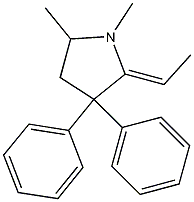 Structure of Pyrrolidine, 2-ethylidene-1,5-dimethyl-3,3-diphenyl-