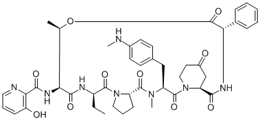 4-[N-Methyl-4-(methylamino)-L-phenylalanine]virginiamycin S1结构式
