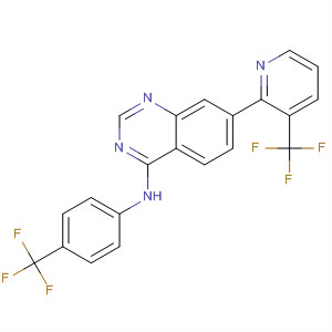 Structure of 4-Quinazolinamine,N-[4-(trifluoromethyl)phenyl]-7-[3-(trifluoromethyl)-2-pyridinyl]-