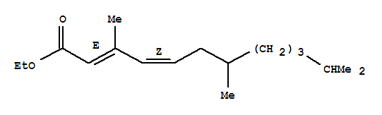 Structure of ethyl (2E,4Z)-3,7,11-trimethyldodeca-2,4-dienoate