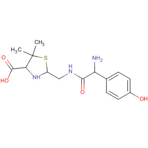 Structure of 4-Thiazolidinecarboxylic acid,2-[[[amino(4-hydroxyphenyl)acetyl]amino]methyl]-5,5-dimethyl-