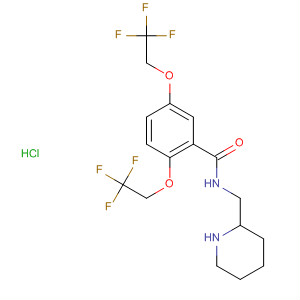 Benzamide, N-(2-piperidinylmethyl)-2,5-bis(2,2,2-trifluoroethoxy)-,monohydrochloride结构式