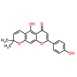 Structure of 2-(4-Hydroxyphenyl)-5-hydroxy-8,8-dimethyl-4H,8H-benzo[1,2-b:5,4-b]dipyran-4-one