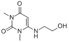 1,3-二甲基-6-(2-羟乙基)氨基脲嘧啶结构式